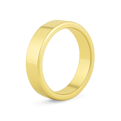 Italian 14K Yellow Gold Fancy Solid Band Ring (3mm-8mm)