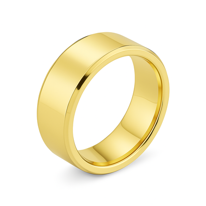 Italian 14K Yellow Gold Fancy Solid Band Ring (3mm-8mm)