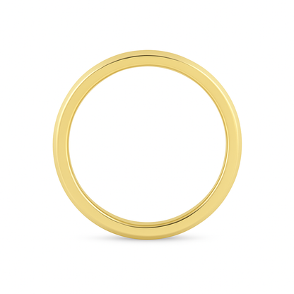 Italian 14K Yellow Gold Fancy Solid Band Ring (3mm-8mm)