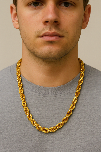 American 14k Real 100% Solid Yellow Gold 6MM Rope Chain Necklace (18"-30)