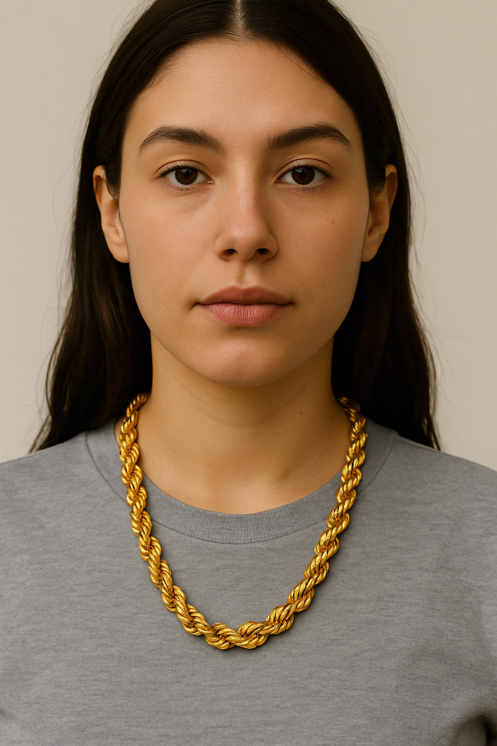 Collar de cadena tipo cuerda de oro macizo auténtico italiano de 10 quilates de 2,3 mm (40,6 a 61 cm)