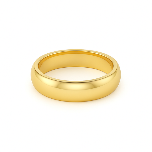 Italian 14K Yellow Gold Fancy Solid Band Ring (6mm-8mm)