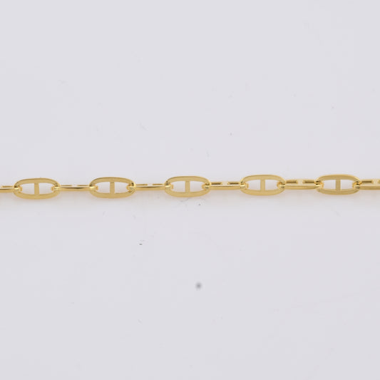 18k REAL Yellow Gold 20" 2.5 MM Paperclip Mariner Chain Necklace 4.8 gm