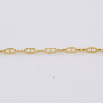 18k REAL Yellow Gold 20" 2.5 MM Paperclip Mariner Chain Necklace 4.8 gm