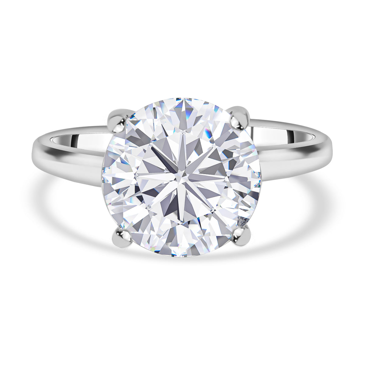 Nova Brilliance : D VVS1 Lab Created Moissanite Solitaire Ring 4.00 Ct. In 925 Sterling Silver