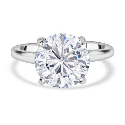 Nova Brilliance : D VVS1 Lab Created Moissanite Solitaire Ring 4.00 Ct. In 925 Sterling Silver