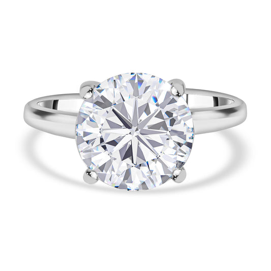 Nova Brilliance : D VVS1 Lab Created Moissanite Solitaire Ring 4.00 Ct. In 925 Sterling Silver