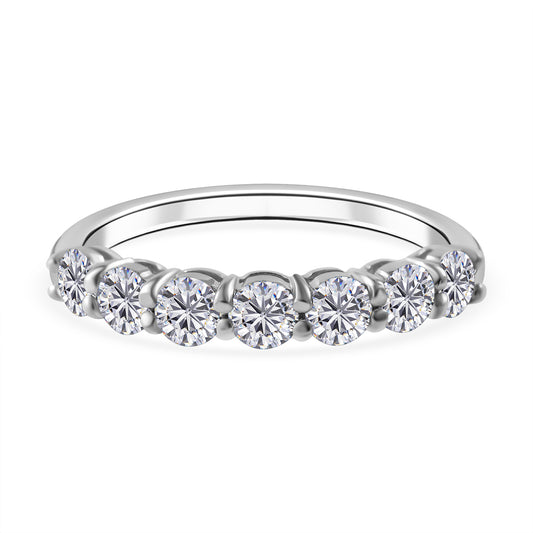 Nova Brilliance : D VVS1 Lab Created Moissanite Band Ring 1.10 Ct In 925 Sterling Silver