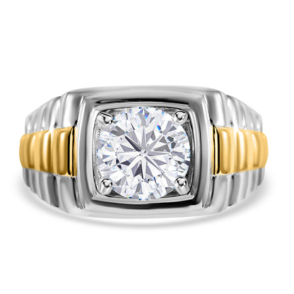 Nova Brilliance : D VVS1 Lab Created Moissanite Men's Solitaire Ring 2.00 Ct. In 925 Sterling Silver