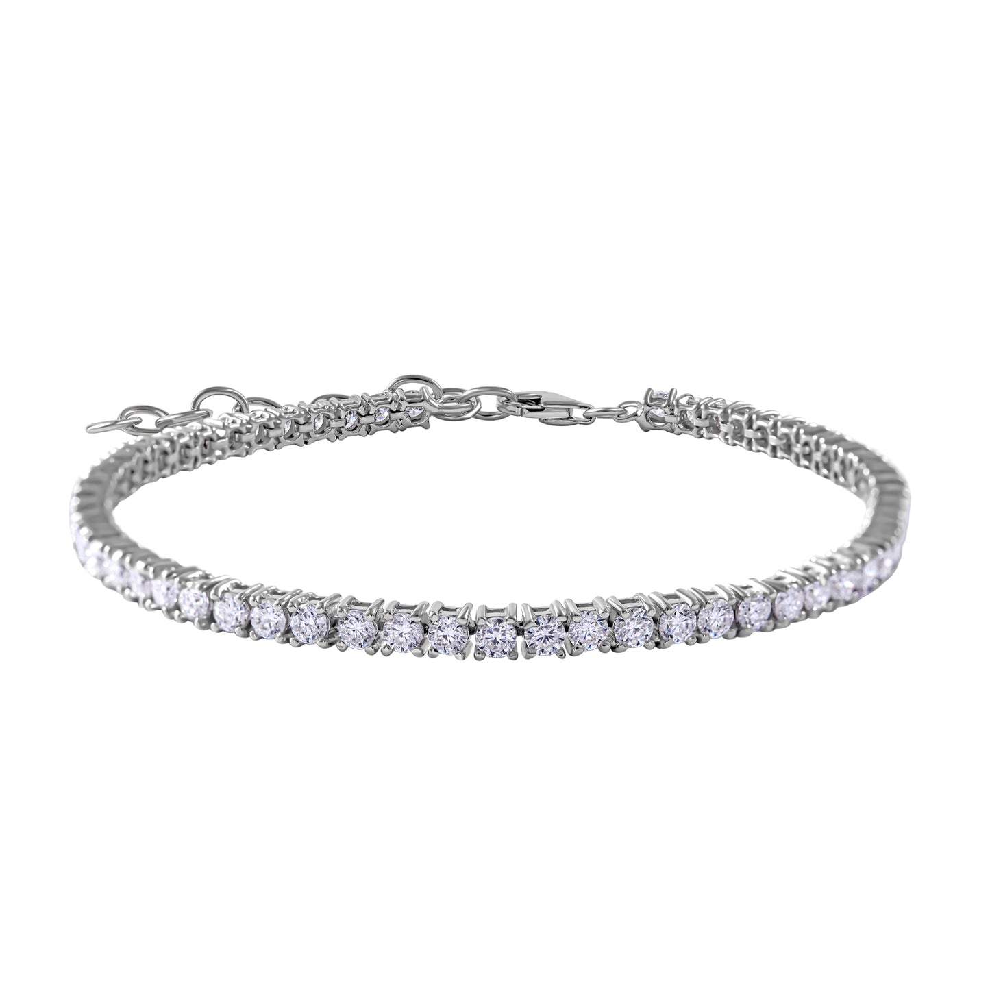 Nova Brilliance : D VVS1 Lab Created Moissanite Tennis Bracelet 4.50 Ct. In 925 Sterling Silver 7 Inch + 1.5  Inch