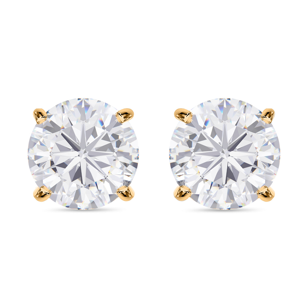 Nova Brilliance: D VVS1 - Pendiente redondo de moissanita de 4,00 ct. creado en laboratorio en plata de ley 925 