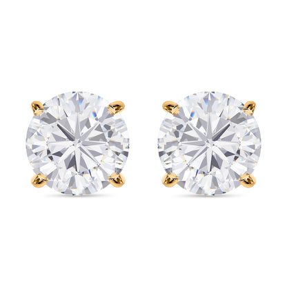 Nova Brilliance : D VVS1 Lab Created Moissanite Round Stud Earring 4.00 Ct. In 925 Sterling Silver