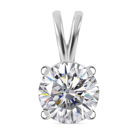 Nova Brilliance : D VVS1 Lab Created Moissanite Solitaire Pendant 2.00 Ct. In 925 Sterling Silver