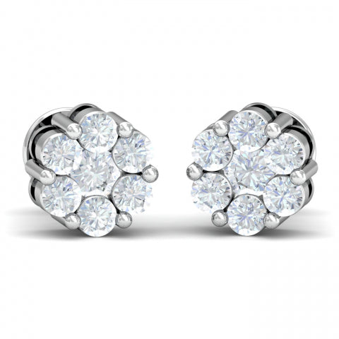 Brillantez resplandeciente: aretes de diamantes naturales engastados a presión de oro blanco de 10 k de 0,33 ct con certificación I3 GH SGL