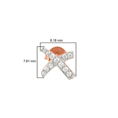 Nova Brilliance: Sparkling Embrace of Love D VVS1 Lab Created Moissanite Kiss Earring in 925 Sterling