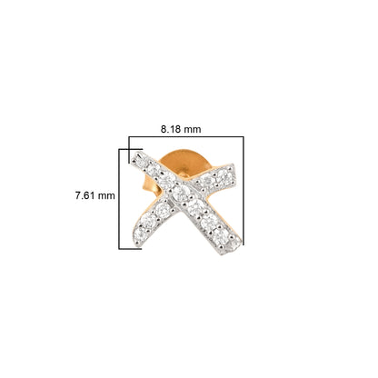 Nova Brilliance: Sparkling Embrace of Love D VVS1 Lab Created Moissanite Kiss Earring in 925 Sterling