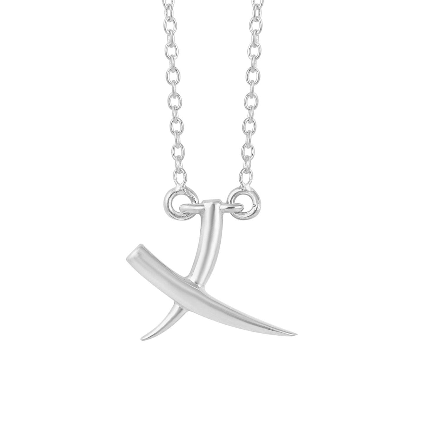 Eternal Embrace: Kiss Necklace in 925 Sterling Silver - 20 Inch