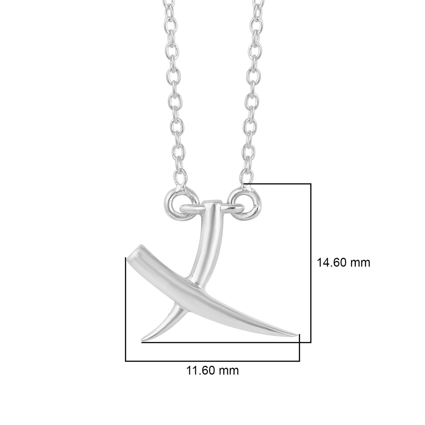 Eternal Embrace: Kiss Necklace in 925 Sterling Silver - 20 Inch
