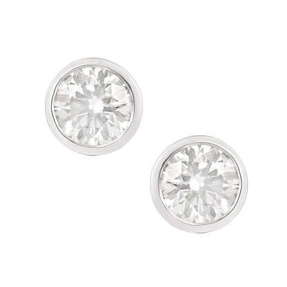 Pendiente de botón Nova Brilliance: D VVS1 de 2,50 quilates de moissanita creada en laboratorio en plata de ley 925