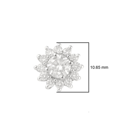 Nova Brilliance 1.60CT D VVS1 Lab Created Moissanite Halo Round Earring in 925 Sterling Silver