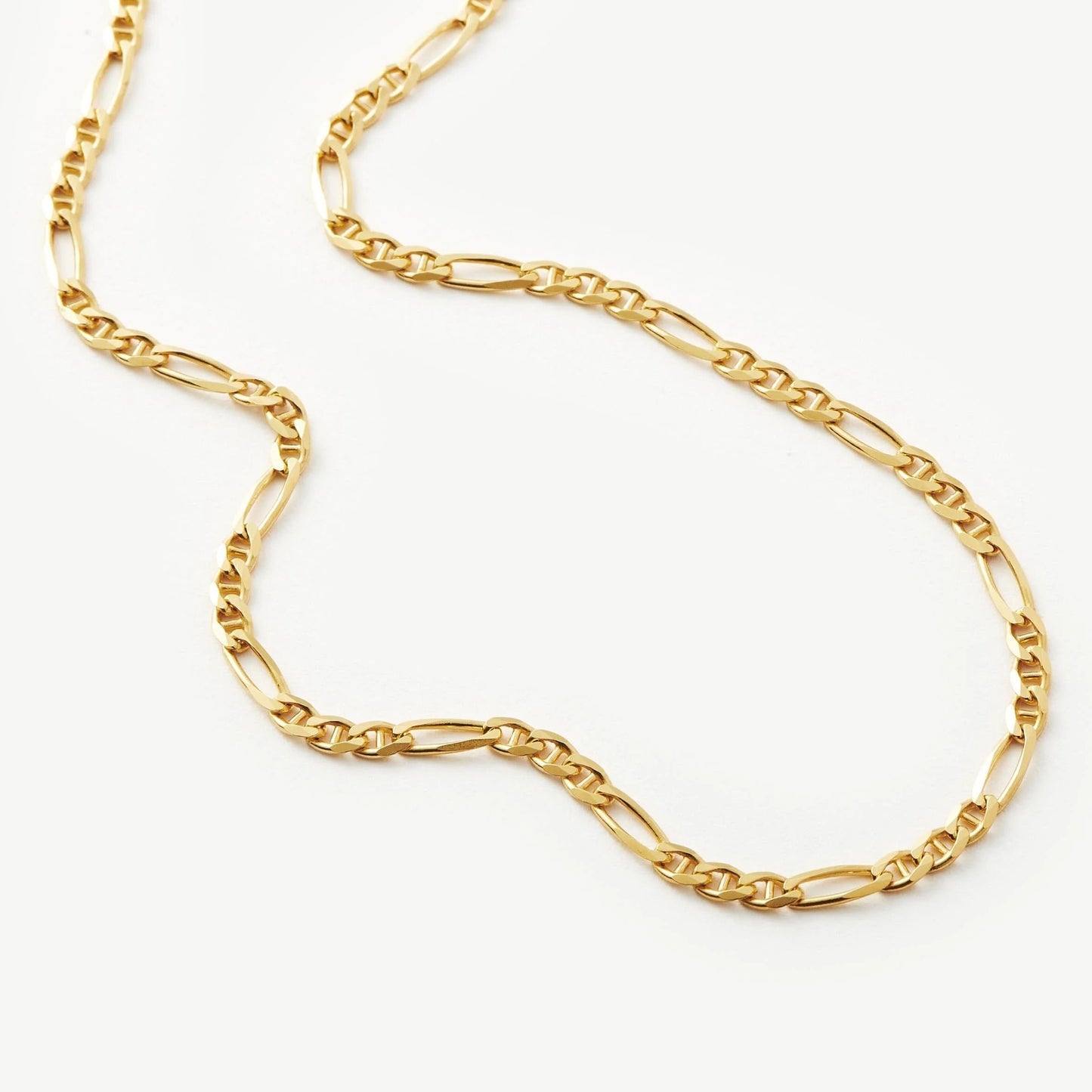 Italian 14K REAL Yellow Gold 16" 2mm Diamond Cut Figaro Chain Necklace