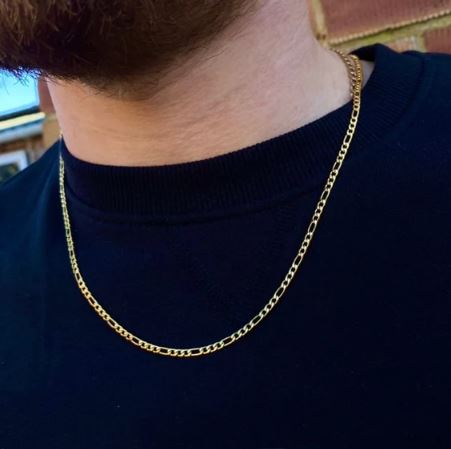 14k REAL Yellow Gold 20" 2mm Diamond Cut Figaro Chain Necklace 1.7gm