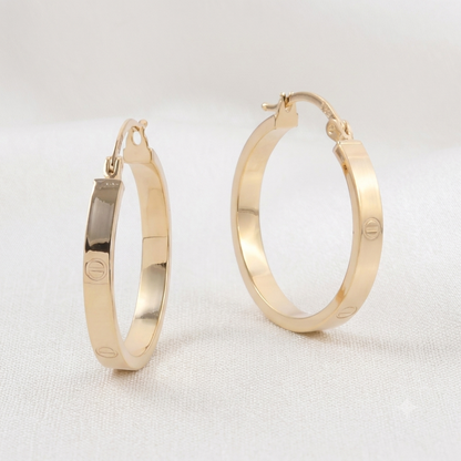 Italian 18k Real Solid Yellow Gold Hoop Earring 3.2 gm