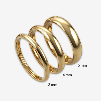 Italian 14k Yellow Gold Dome Band Ring (3mm-5mm)