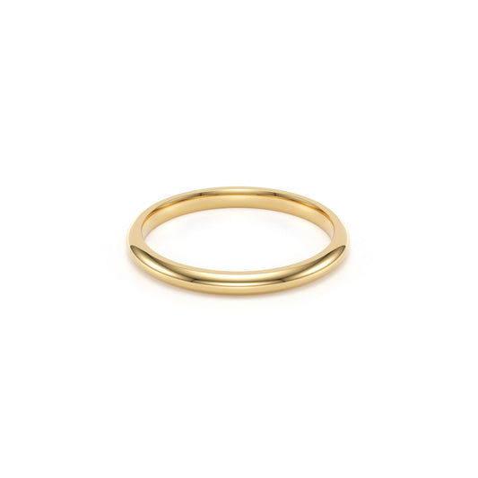 Italian 14k Yellow Gold Dome Band Ring (3mm-5mm)
