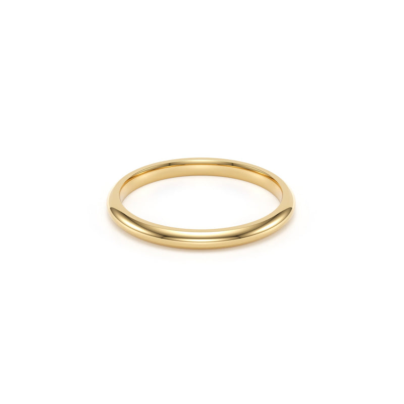 Italian 14k Yellow Gold Dome Band Ring (3mm-5mm)