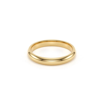 Italian 14k Yellow Gold Dome Band Ring (3mm-5mm)