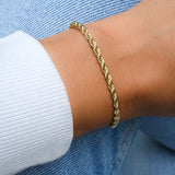 10k Real Solid Yellow Gold Diamond Cut 4mm Rope Bracelet 8 Inch 3gm