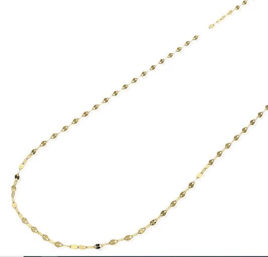 Radiant Reflections: Italian 10k Real Yellow Gold Mirror Chain - 1.25gm, 18 Inch