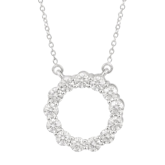 Nova Brilliance 3.25CT D VVS1 Lab Created Moissanite Circle of Life Pendant in 925 Sterling Silver