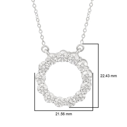 Nova Brilliance 3.25CT D VVS1 Lab Created Moissanite Circle of Life Pendant in 925 Sterling Silver
