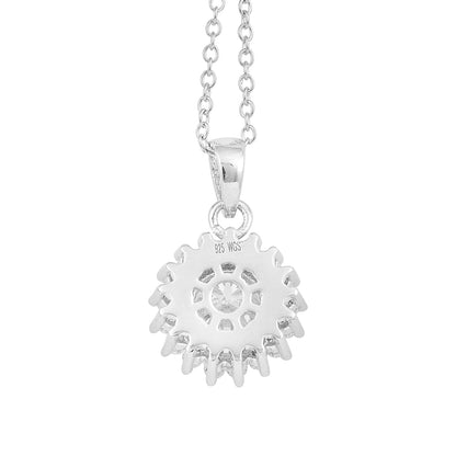 Nova Brilliance - D VVS1 Lab Created Moissanite Halo Pendant 2.5ct in 925 Sterling Silver with 20-Inch Cable Chain