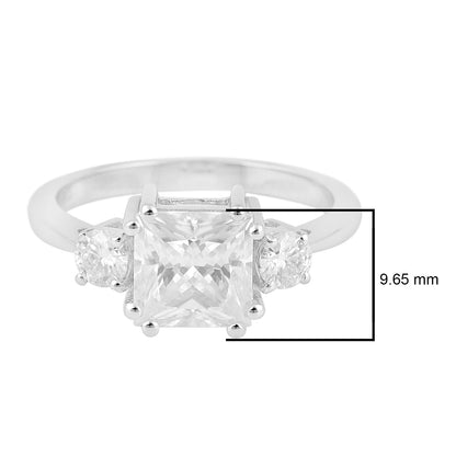 Anillo de trilogía de moissanita Nova Brilliance - D VVS1 de 3,50 ct en plata de ley 925.