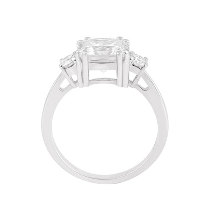 Anillo de trilogía de moissanita Nova Brilliance - D VVS1 de 3,50 ct en plata de ley 925.