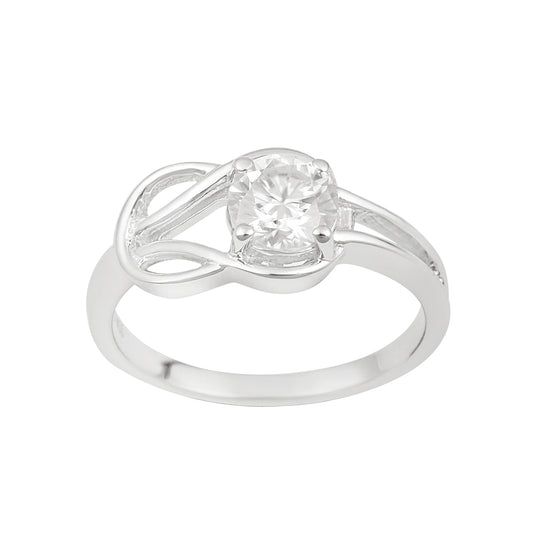 Nova Brilliance D VVS1 Lab Created Moissanite Love Knot Ring 1.00ct in 925 Silver