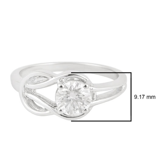 Nova Brilliance D VVS1 Lab Created Moissanite Love Knot Ring 1.00ct in 925 Silver