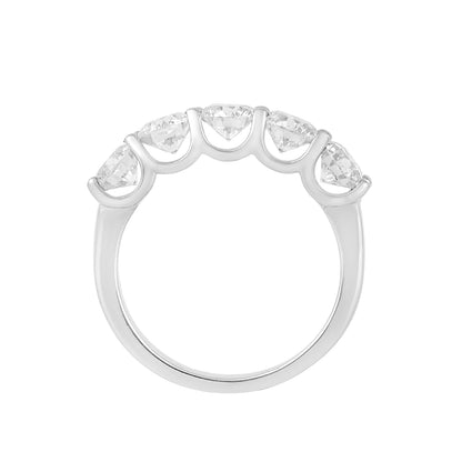 Nova Brilliance - D VVS1 Lab Created Moissanite 5 Stone Band Ring 2.50ct in 925 Silver