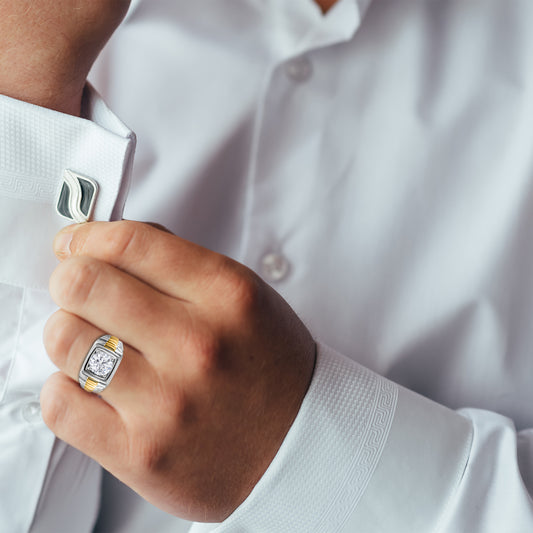 Nova Brilliance : D VVS1 Lab Created Moissanite Men's Solitaire Ring 2.00 Ct. In 925 Sterling Silver