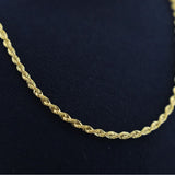 Italian 10k REAL Solid Yellow Gold 22'' 4mm Diamond Cut Rope Chain Necklace 6.4gm
