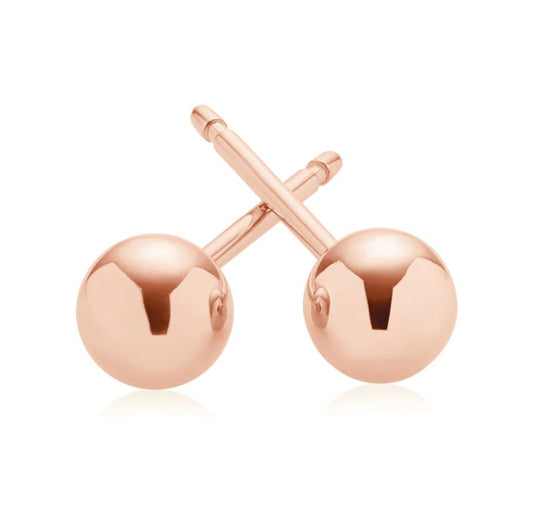 10k Real Gold 5mm Ball Stud Earring