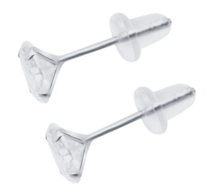 10k White Gold D VVS1 100 Facets Lab Created Moissanite Earring 1.00ctw