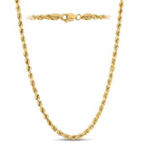 Italian 10K Real Solid Gold 2mm Rope Chain Necklace  (16"-26")