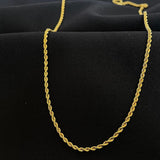 Cadena de cuerda radiante de oro amarillo de 18 k de 18 in, 7,4 g