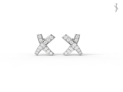 Nova Brilliance: Sparkling Embrace of Love D VVS1 Lab Created Moissanite Kiss Earring in 925 Sterling