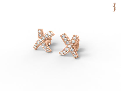 Nova Brilliance: Sparkling Embrace of Love D VVS1 Lab Created Moissanite Kiss Earring in 925 Sterling