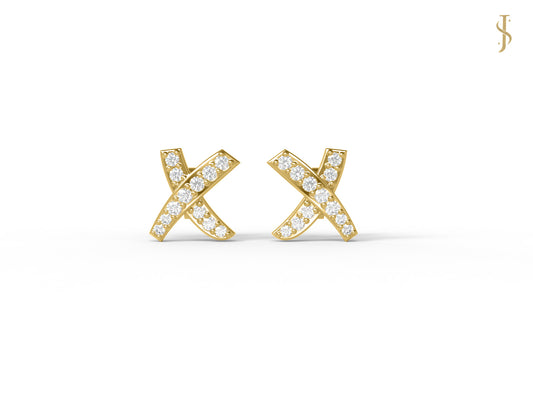 Nova Brilliance: Sparkling Embrace of Love D VVS1 Lab Created Moissanite Kiss Earring in 925 Sterling